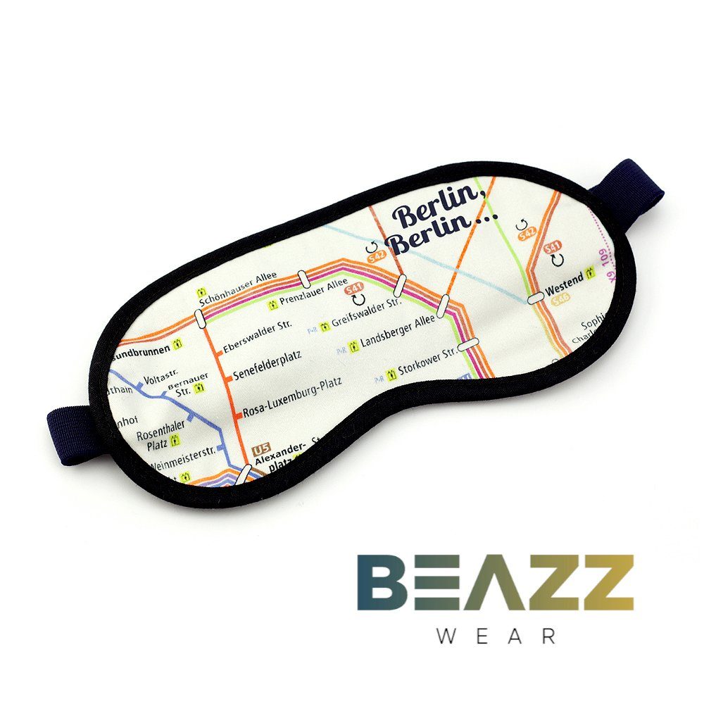 BEAZZ Schlafmaske Schlafmaske, Augenmaske, Schlafbrille - U-Bahn Berlin2, Bequem - Perfekte Abdunklung, 1-tlg., HANDMADE IN GERMANY