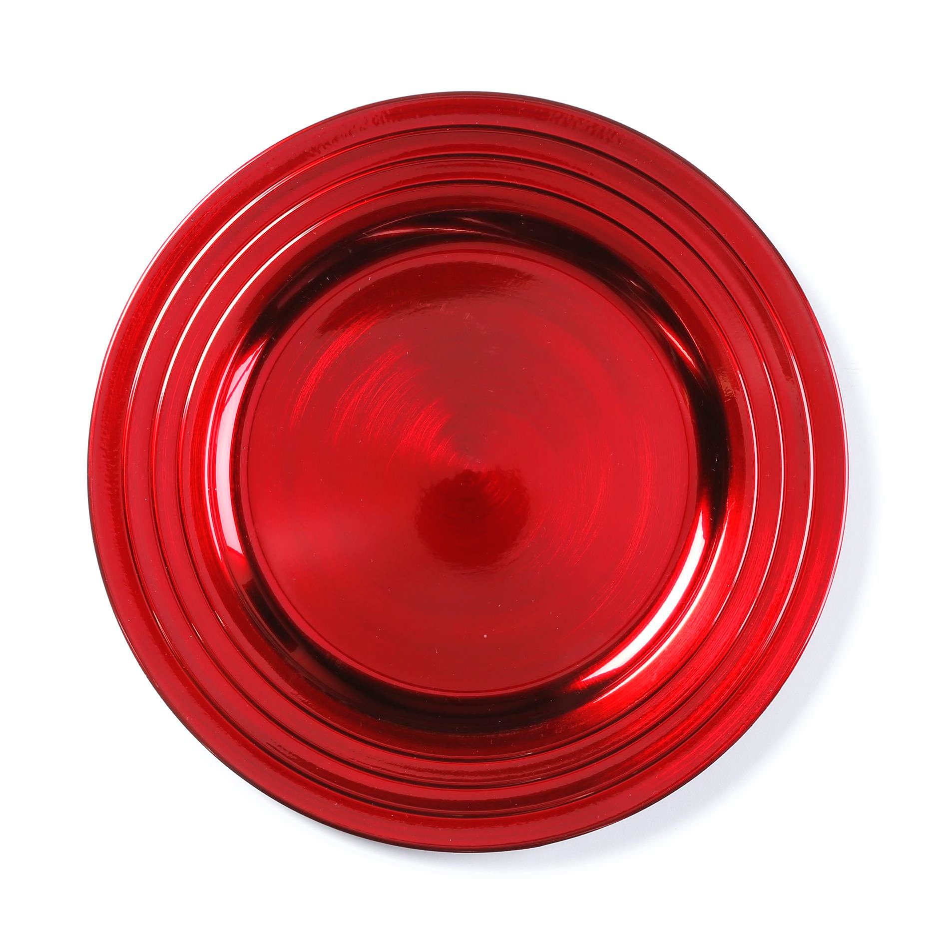 MAGIC by Inge Dekoteller, Dekoteller Kunststoff mit gerilltem Rand 33cm rot günstig online kaufen