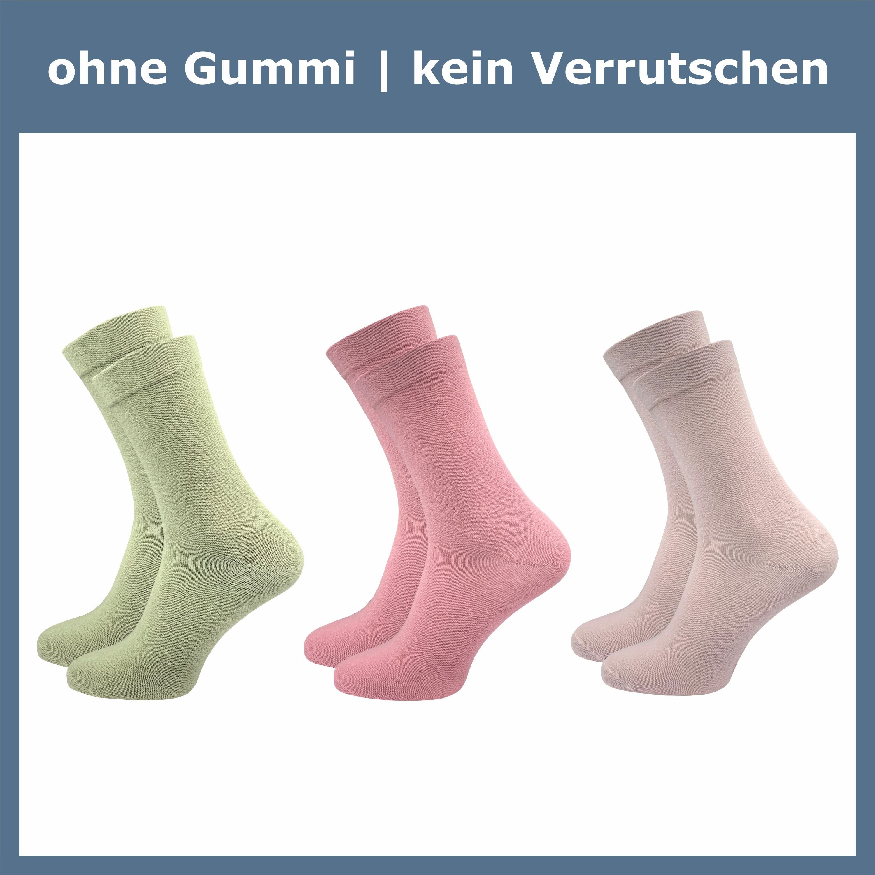 GAWILO Diabetikersocken für Damen - Ohne Gummibund - Ohne drückende Naht - Extra weit (9 Paar) Venensocke mit hohem Anteil Baumwolle sorgt für angenehmes Fußklima