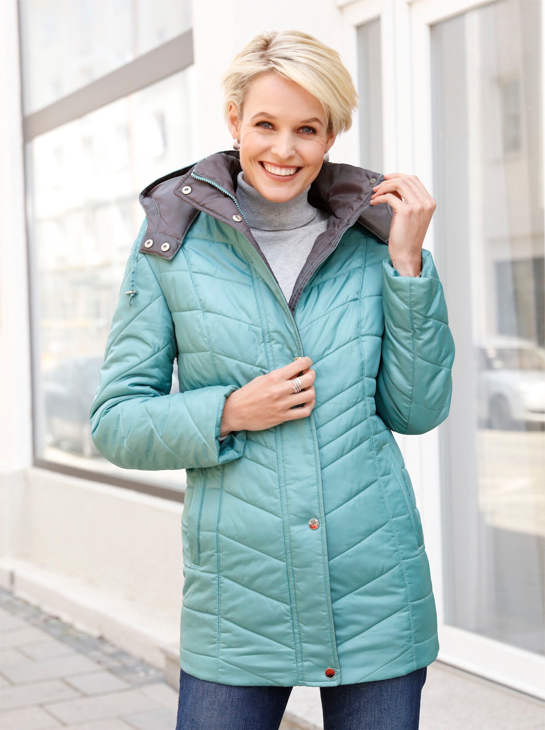 Sieh an! Allwetterjacke jade-grau