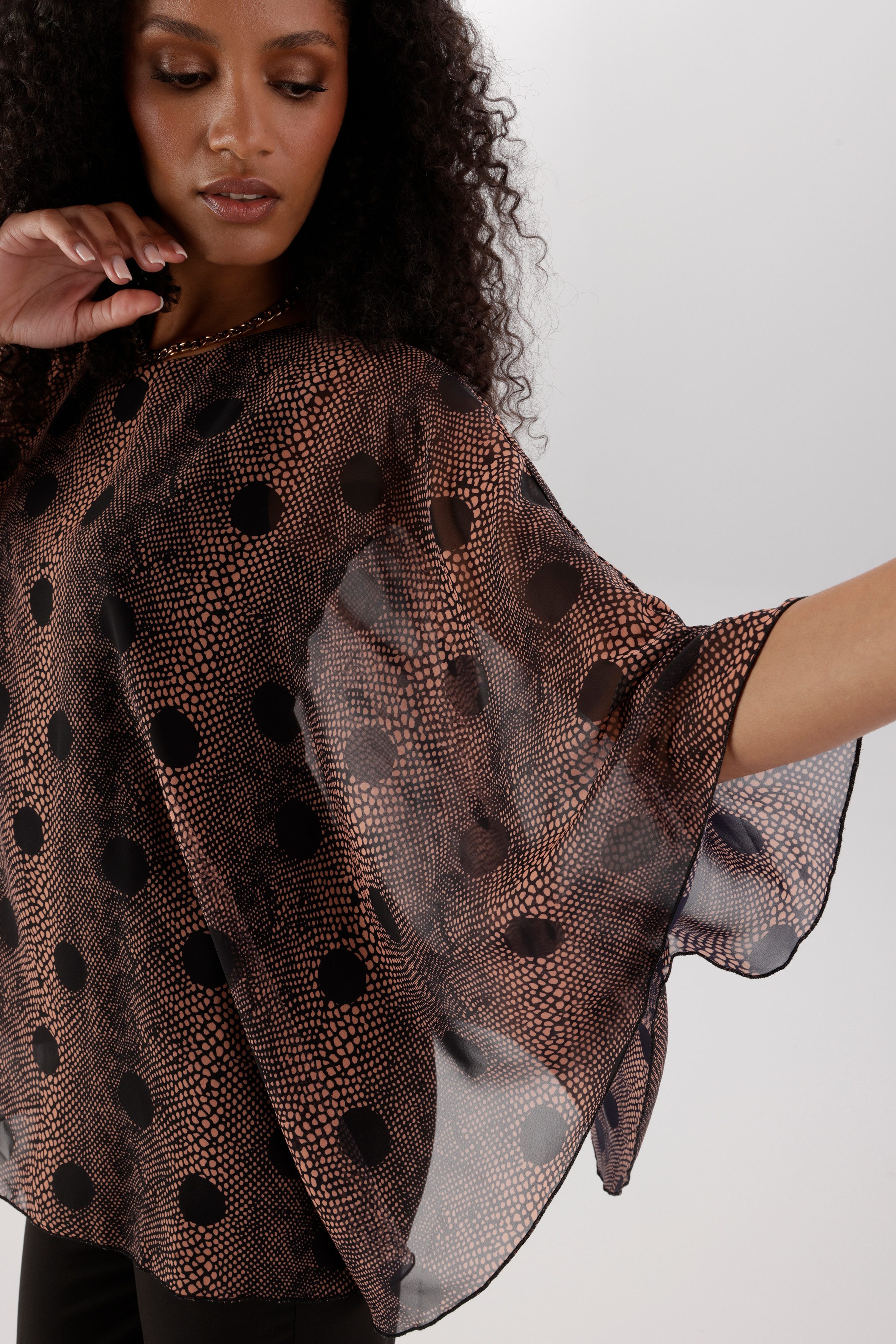 Aniston SELECTED Chiffonbluse im modischen Lagenlook und Animalprint - NEUE KOLLEKTION