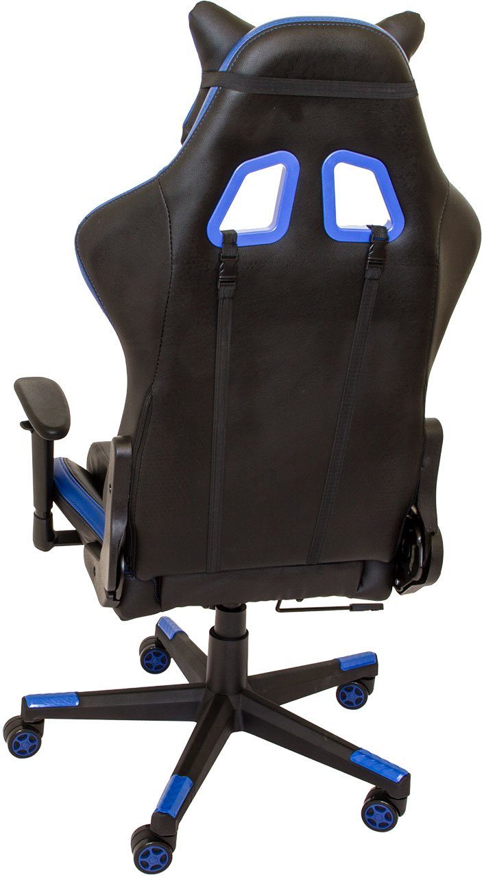 verstellbare Design, Wipp-Mechanismus Haushalt und Rückenlehne, Rückenkissen mit blau-schwarz Nacken- NATIV Gaming-Stuhl Rückenkissen und Racing Gaming-Stuhl verstellbar, (Stück), Nachen-