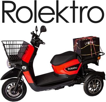 Rolektro Elektromobil E-Carrier 25 V.2, Blei-Gel-Akku - XXL-Gepäckträger, 1000 W, 25 km/h, (Set, 2-tlg., Korb)