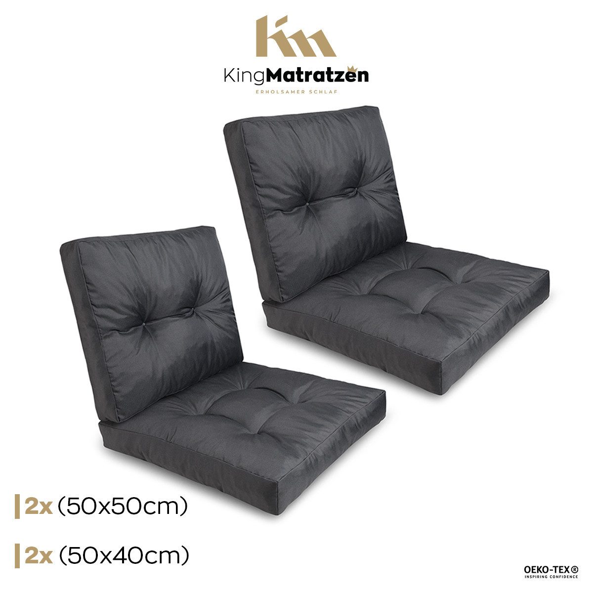 KingMatratzen Dekokissen 4er SET S 2x(50x50 günstig online kaufen