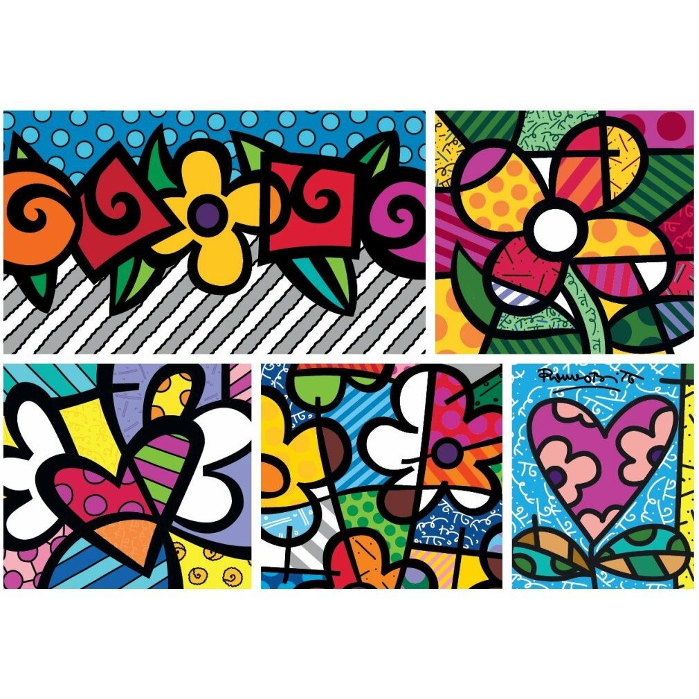 BLUEBIRD Puzzle BLUEBIRD Puzzle Collage: Herzen und Blumen 1500 Teile, Puzzleteile