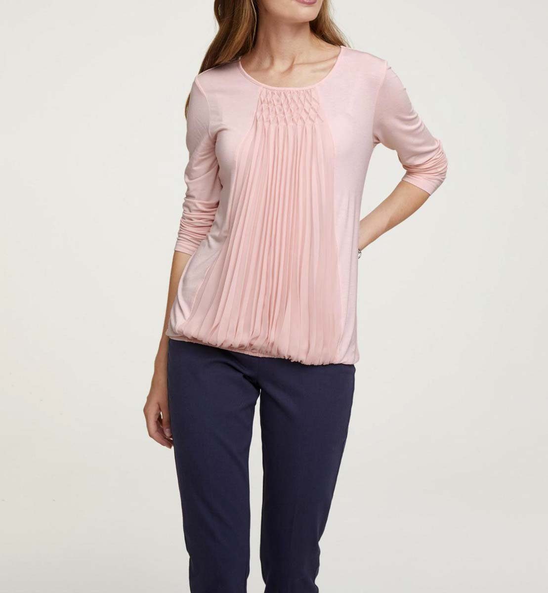 mit Jerseyshirt heine Heine T-Shirt rosé Chiffon, Damen