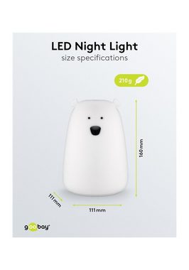 Goobay LED Nachtlicht EISBÄR, Farbwechsler, mit Farbwechsel und Touch-Sensor