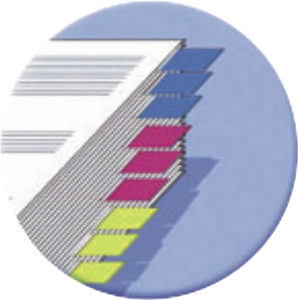 Thumbnail - Post-it Notes Haftnotizblock Haftstreifen Index Mini 4x35 Streifen Set mit lemon lila pink türkis