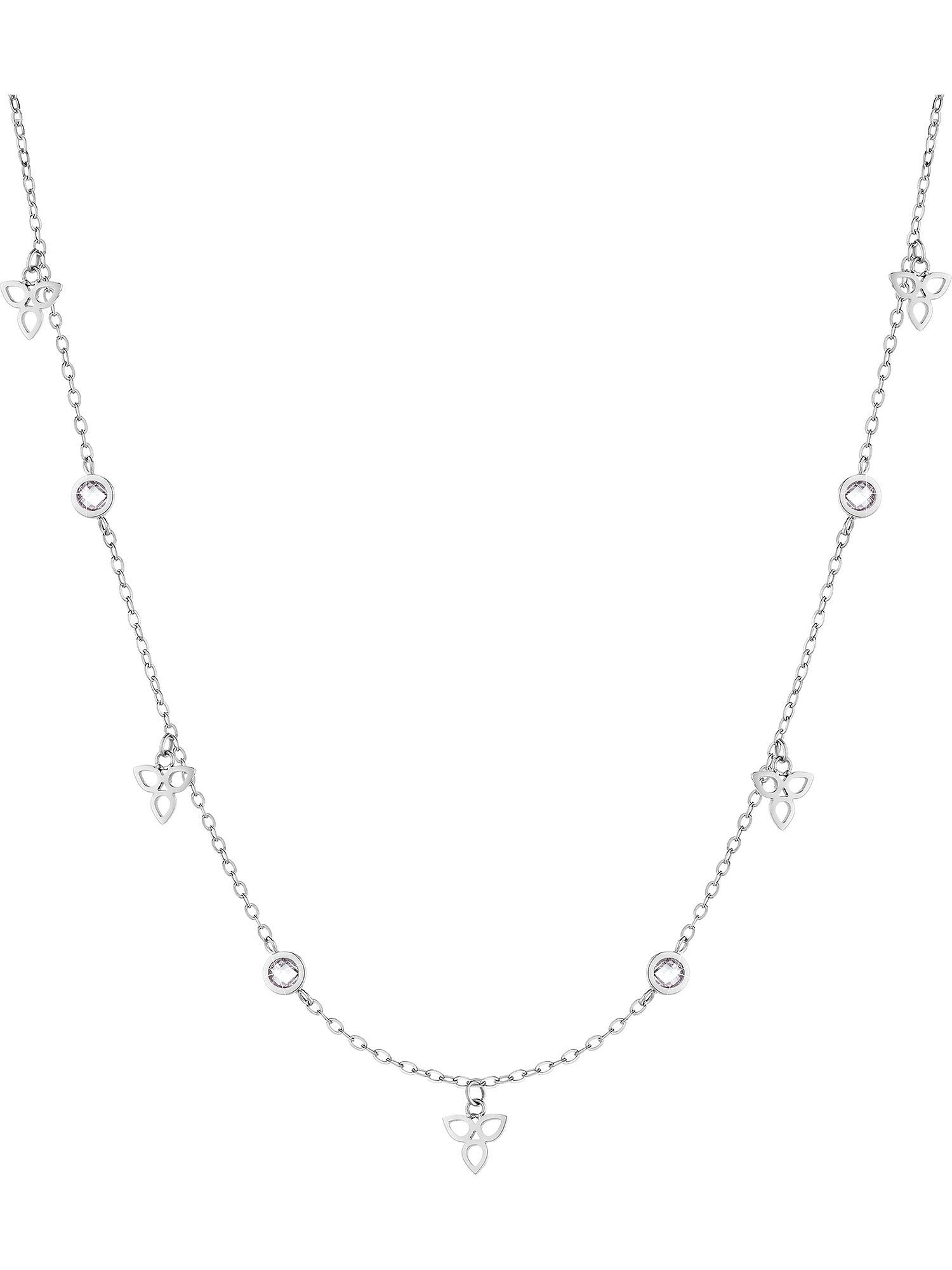 Edelstahlkette Tamaris Damen-Kette Edelstahl 4 Zirkonia
