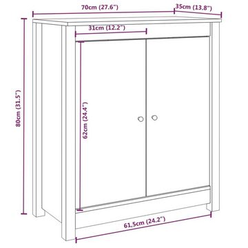 vidaXL Sideboard Sideboards 2 Stk. Honigbraun 70x35x80 cm Massivholz Kiefer (2 St)