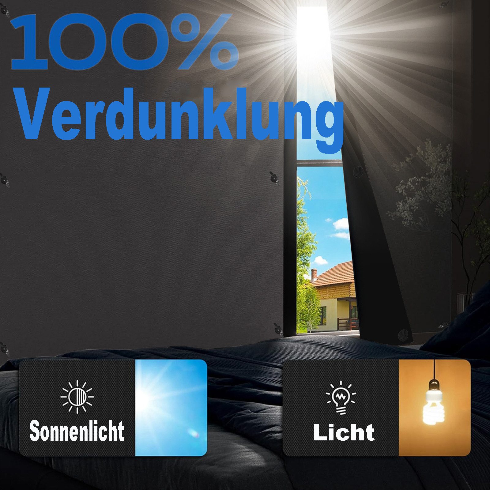 Verdunklungsrollo Verdunklungsstoff ohne Bohren mit Saugnäpfen günstig online kaufen