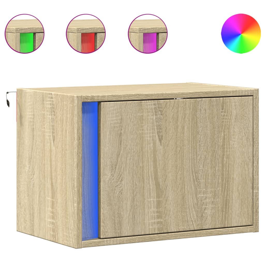 vidaXL Nachttisch Wand-Nachttische mit LED-Leuchten 2 günstig online kaufen