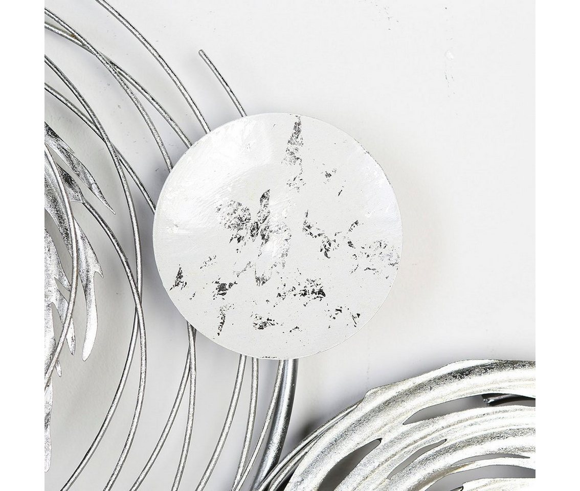 GILDE Wanddekoobjekt »Wandrelief Circles, weiß/silber« (1 Stück), aus Metall, dekorativ im Esszimmer & Wohnzimmer-kaufen