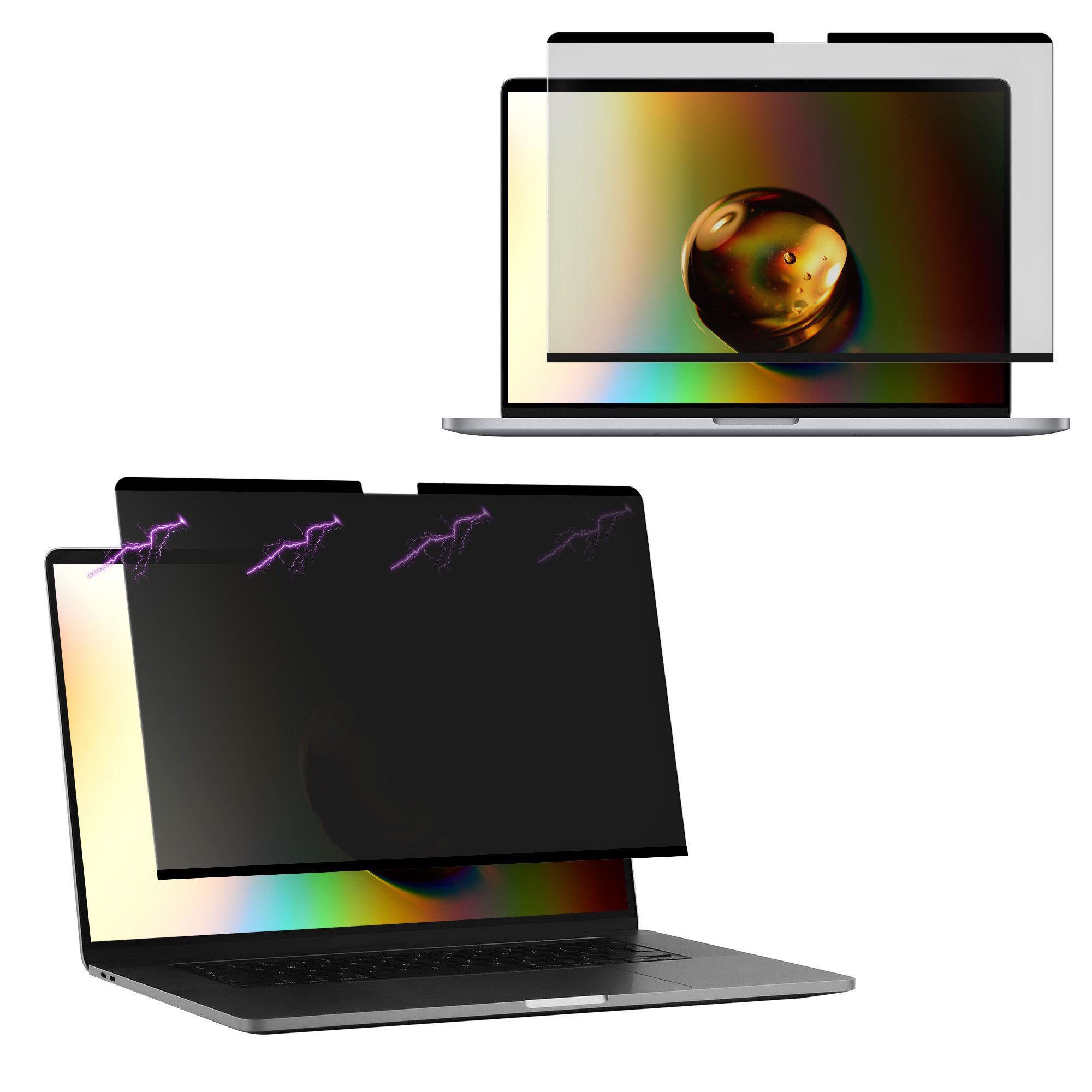 kwmobile Schutz-Set Folie für Apple MacBook Pro 16" (2019) A2141, Sichtschutzfolie - Blickschutzfolie Privacy Screen - Anti Spy Folie