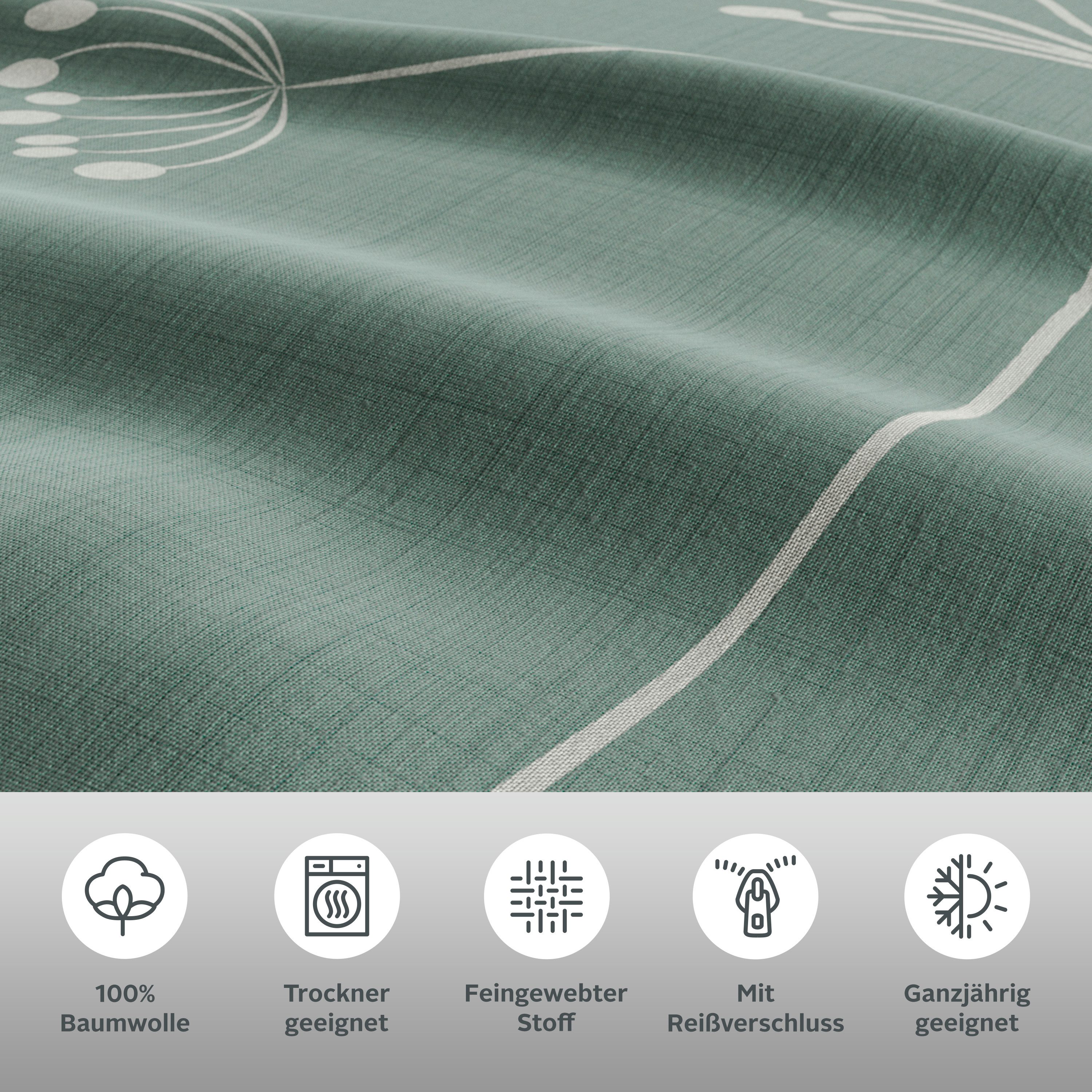 Home affaire Bettwäsche Soucy, Renforcé, 2 teilig, ab Gr. 135x200, 100% Baumwolle, Renforcé & PREMIUM Satin (TC300)