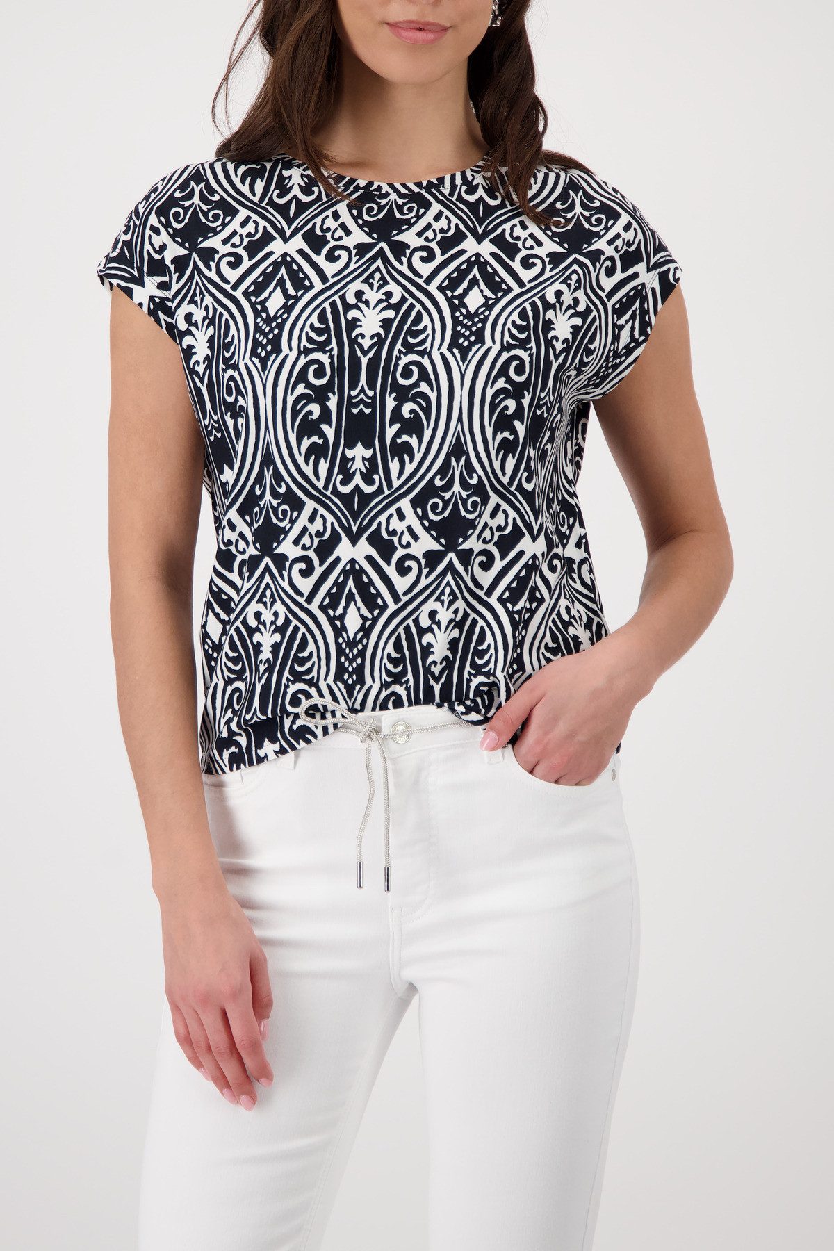 Monari T-Shirt Regular fit mit Ornament-Muster