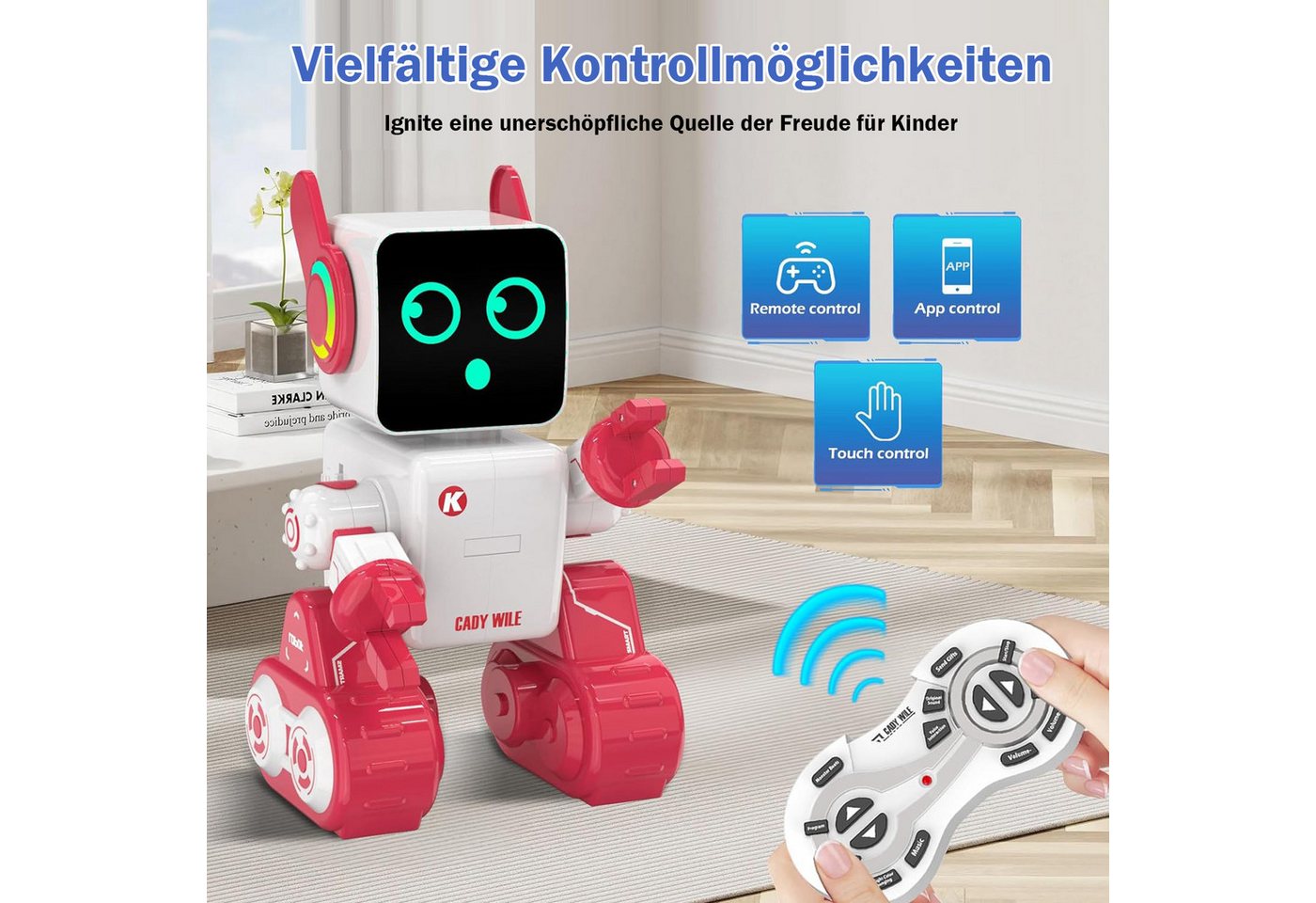 Thumbnail - Fanttik RC-Roboter Roboter Spielzeug für Kinder, Intelligente RC-Roboter mit Berührung (APP und Fernsteuerung, Programmi...