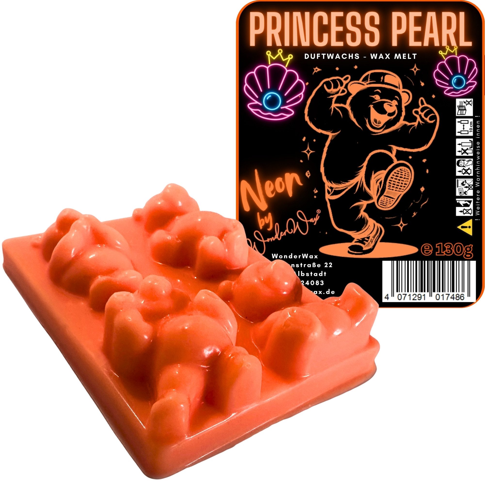 WonderWax Duftwachs WonderWax® Neon Duftriegel 6 x Duftwachs Bären (Princess Pearl), Duftrichtung: Princess Pearl