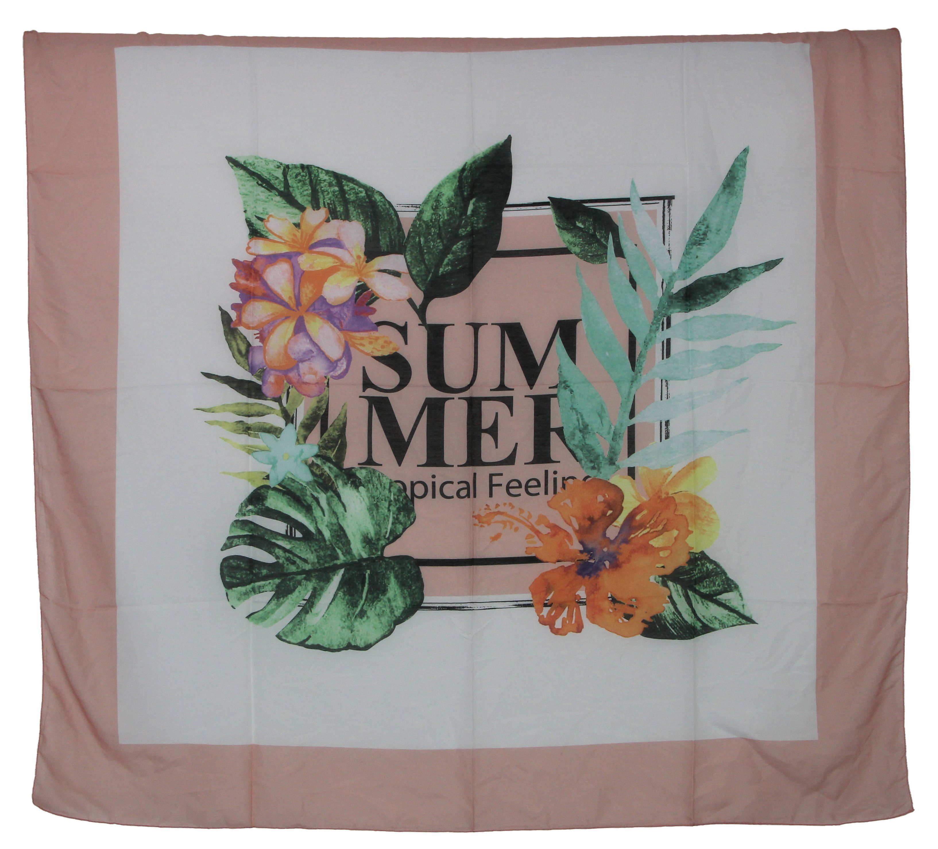 MORE&MORE Modeschal Schal Damenschal Dreiecktuch Halstuch Stolla Quadratisch, Tropical Print