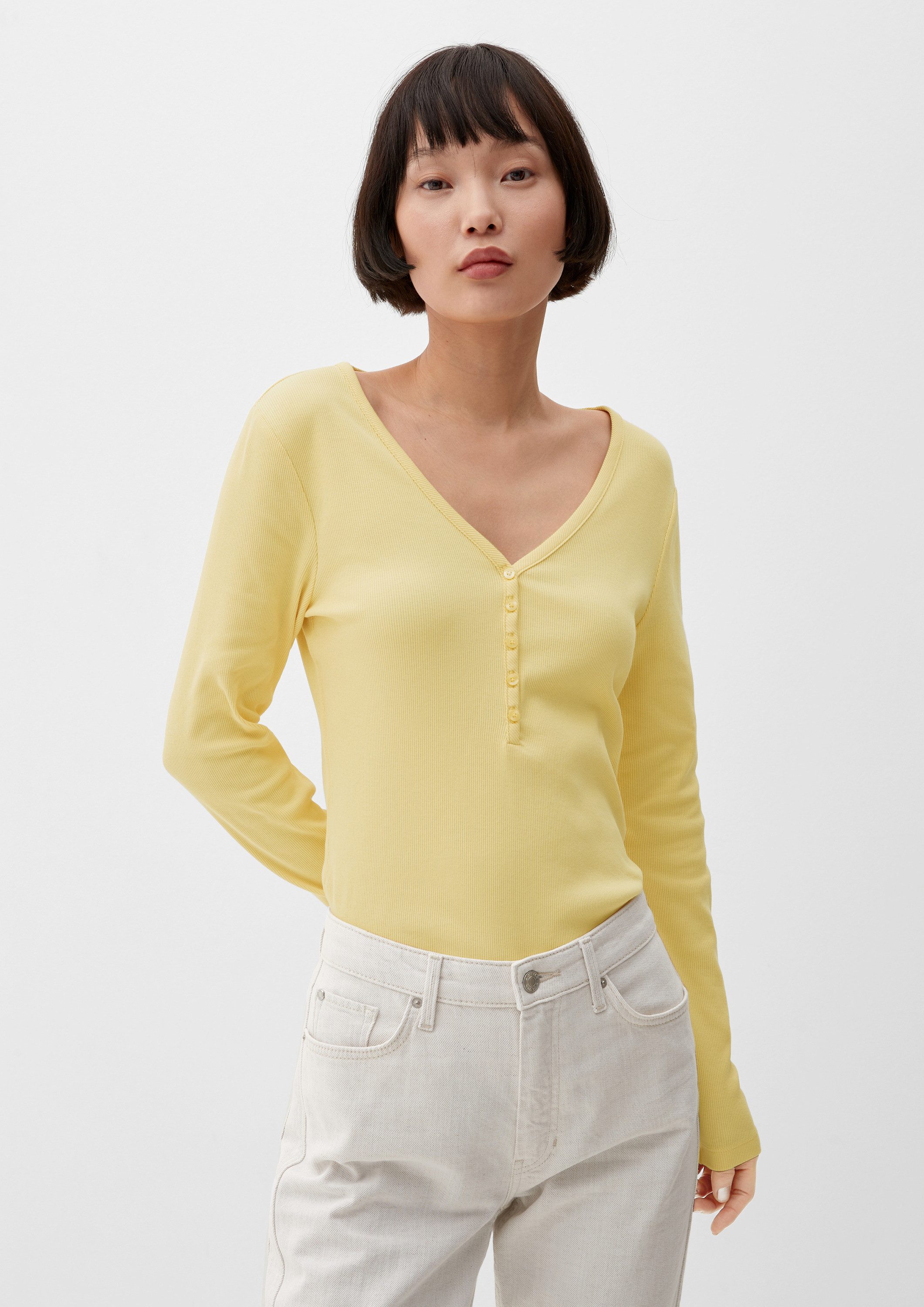 s.Oliver Langarmshirt T-Shirt Longsleeve mit Rippstruktur günstig online kaufen