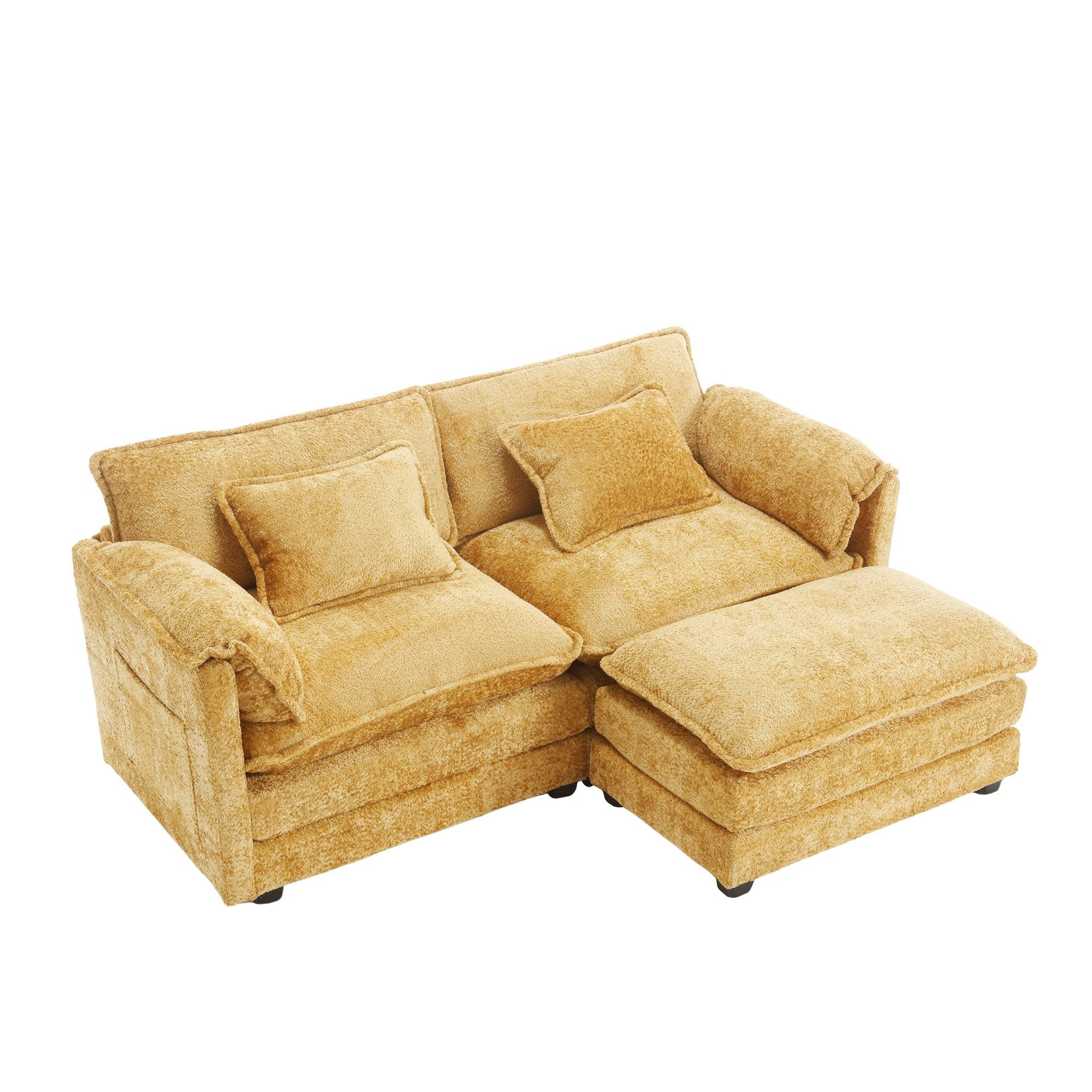 LVHOM Loungesofa Polsterecke/Relaxliege/Ecksofa mit Fußstütze, 2 Kissen, Se günstig online kaufen