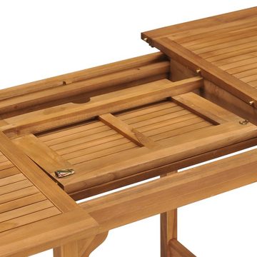DOTMALL Gartentisch Ausziehbarer Gartentisch (110-160)×80×75 cm Massivholz Teak