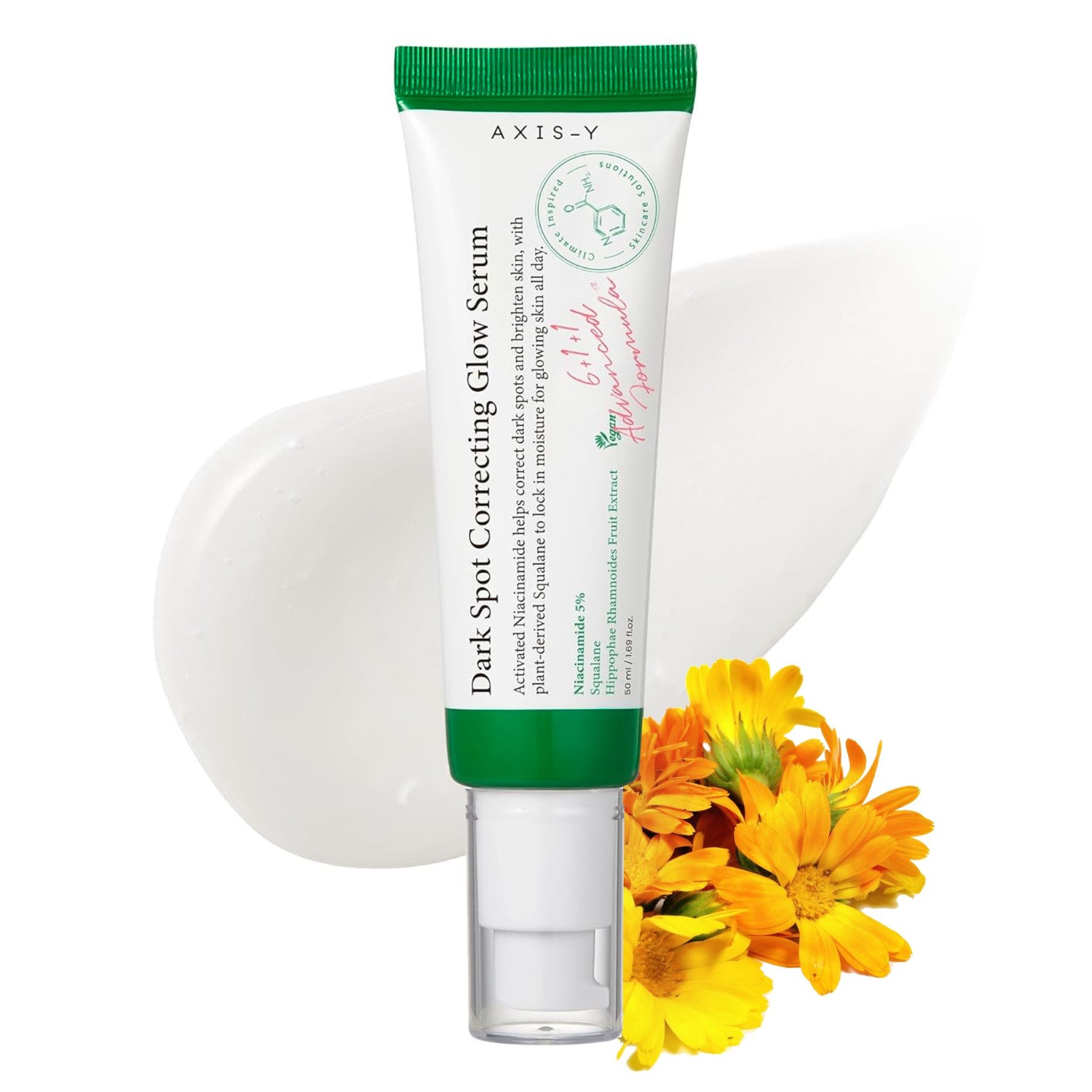 AXIS-Y Anti-Falten-Serum Dark Spot Correcting Glow Serum 5 % Niacinamide Hyperpigmentierung, 1-tlg., Aufhellung, Dunkle Flecken, Falten, Flüssigkeitszufuhr