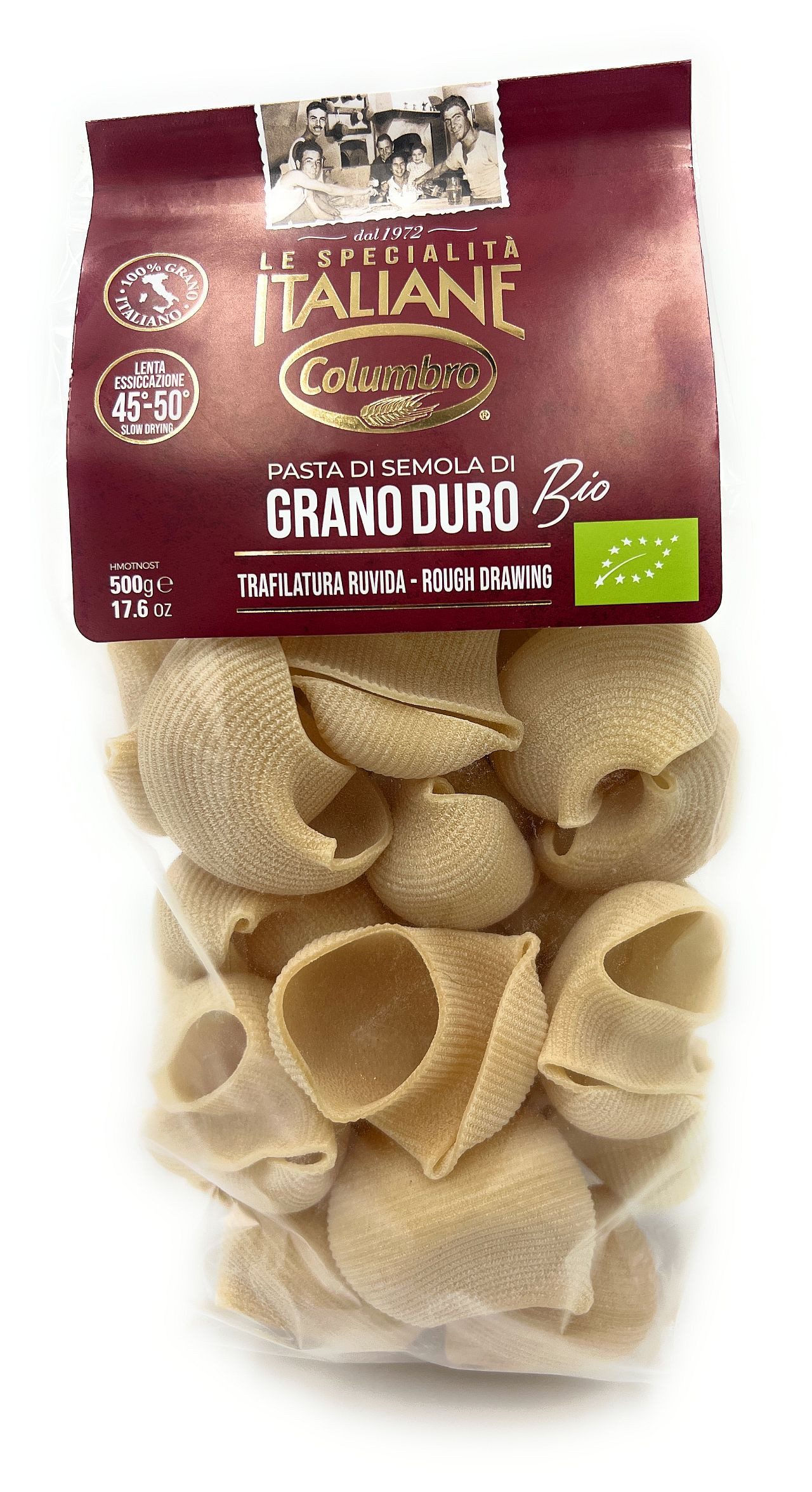 Columbro Nudeln Bio Lumaconi Pasta aus Italien Hartweizengrieß 500 g, 1 x 500 g