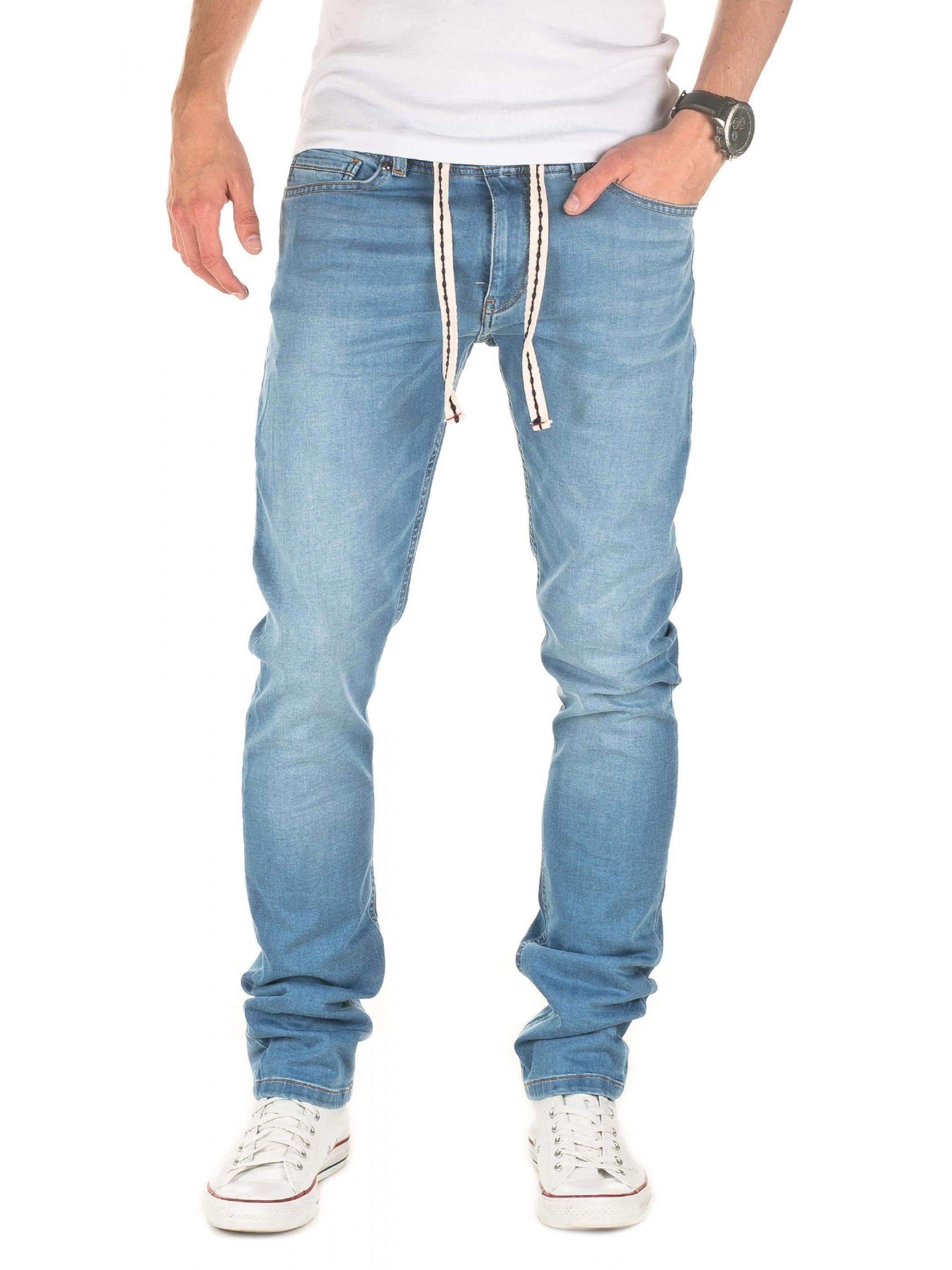 Yazubi Slim-fit-Jeans Herren Sweathose in Jeansoptik Rick Schmale Jeans, mit Stretch-Anteil Blau (moonlight blue 184027)