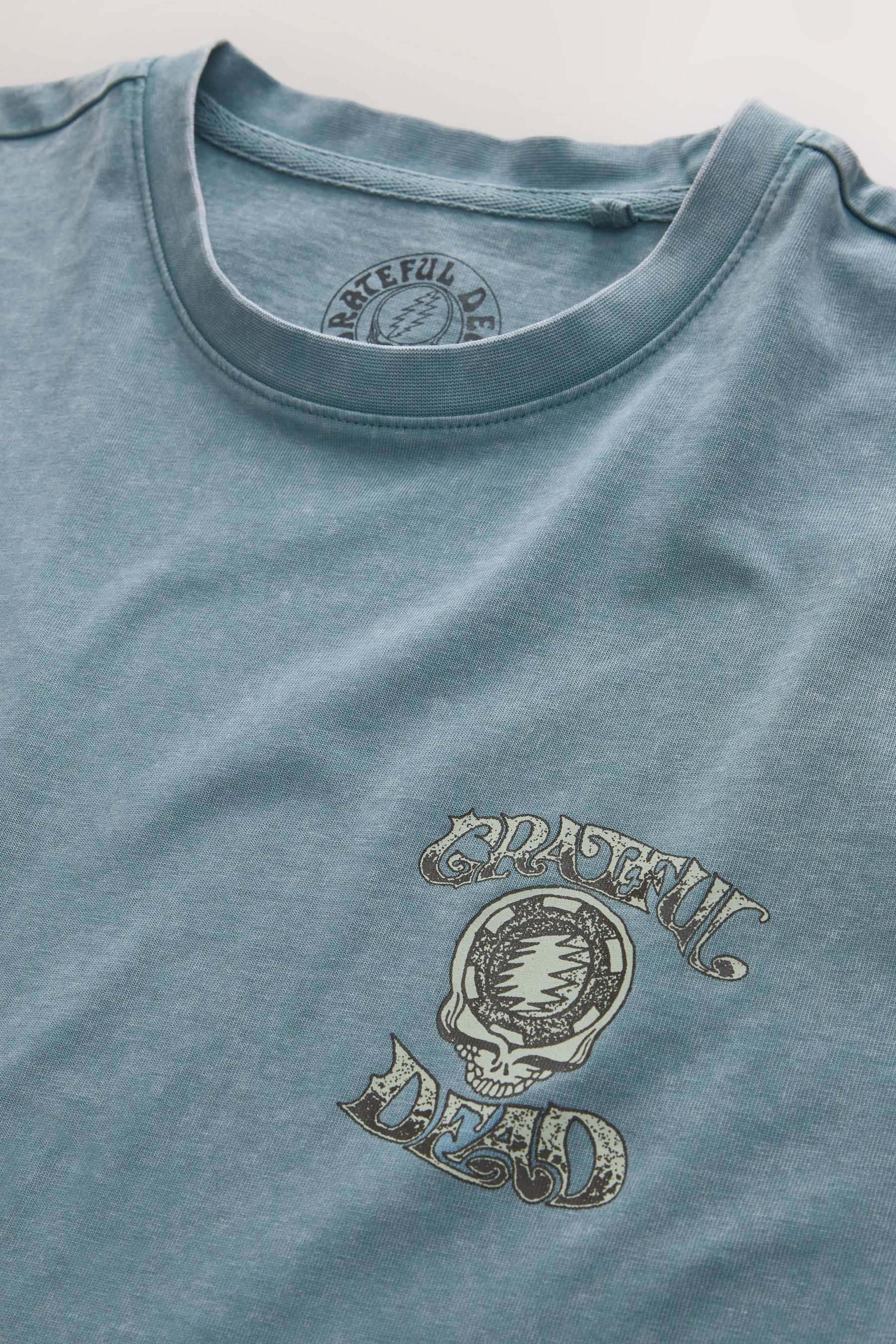 Next T-Shirt Langshirt 100 % Baumwolle Bandgrafik – Relaxed Fit (1-tlg)