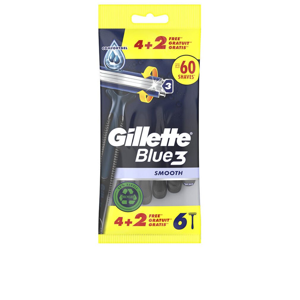Gillette Станки для бритья Blue3 Glatte Einwegrasierer 6Stk