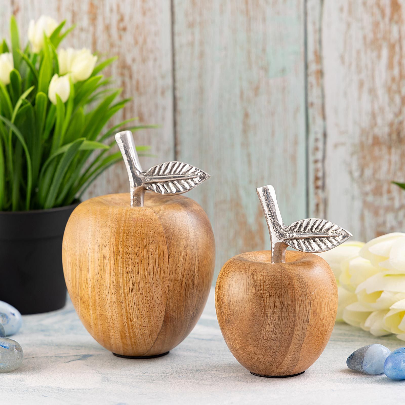 Amagohome Dekofigur Dekofiguren 2er Set Apfel günstig online kaufen