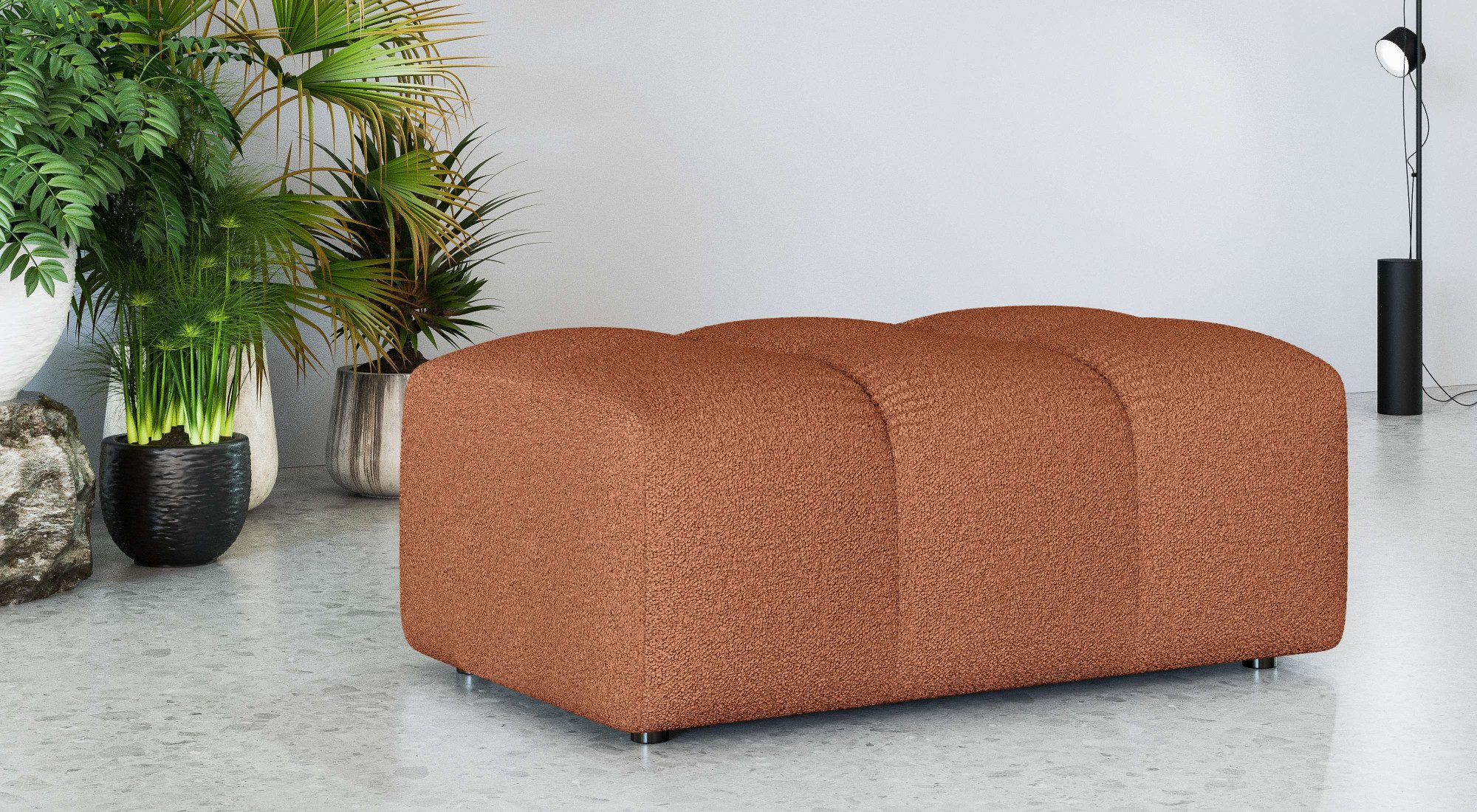 OTTO home Polsterhocker TUURE Sitzhocker, Bubble-Optik, Maße B/T/H: 124/80/46 cm, moderne Steppung, hoher Sitzkomfort und modernes Design