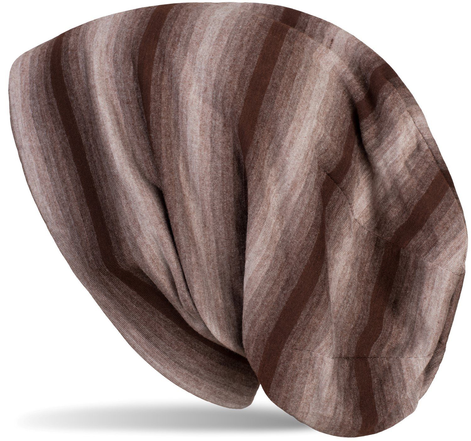 styleBREAKER Beanie (1-St) Beanie Mütze mit Streifen Farbverlauf Muster Ton in Ton Braun