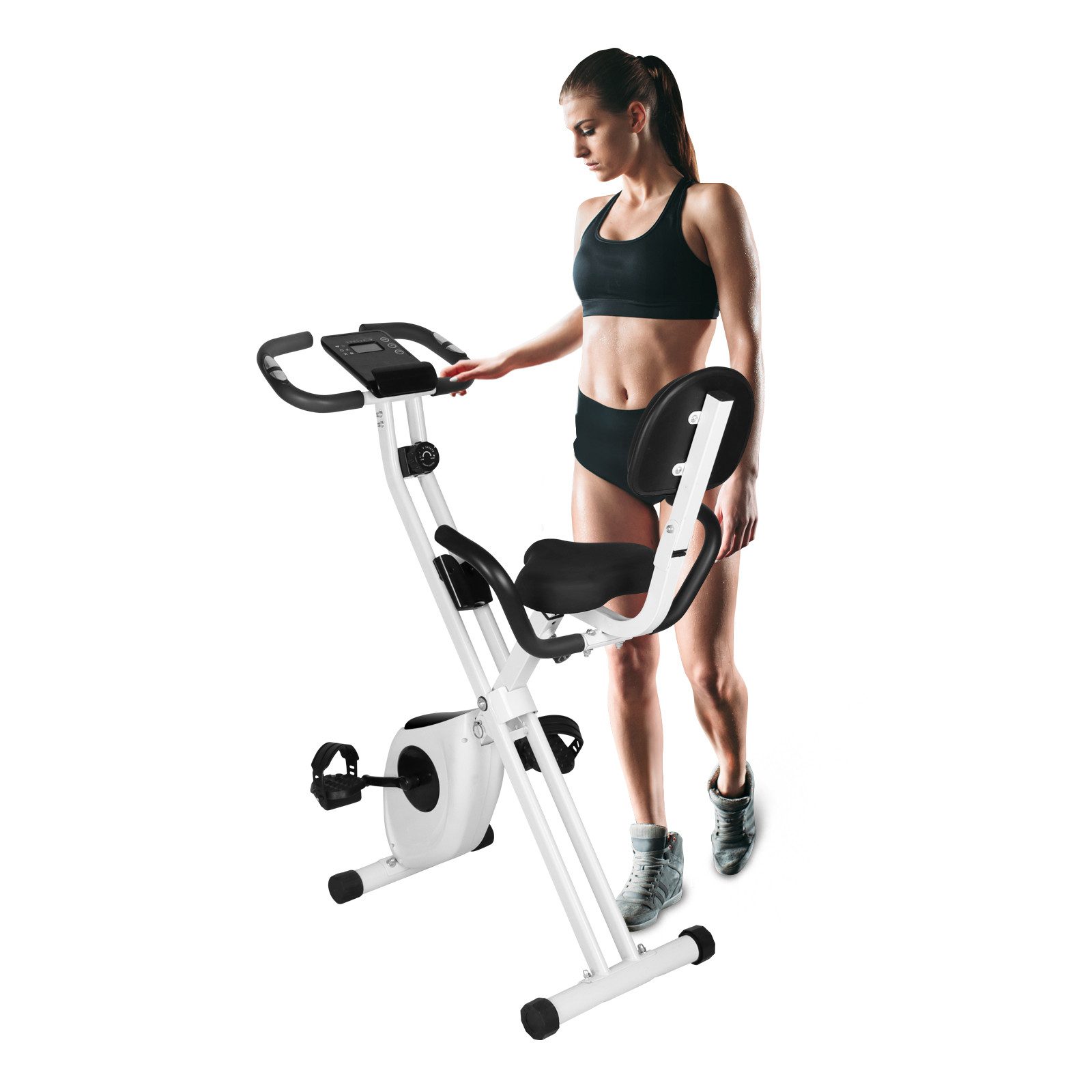 Heimtrainer 4-in-1 Heimtrainer mit 8 Stufen verstellbarem Magnetwiderstand