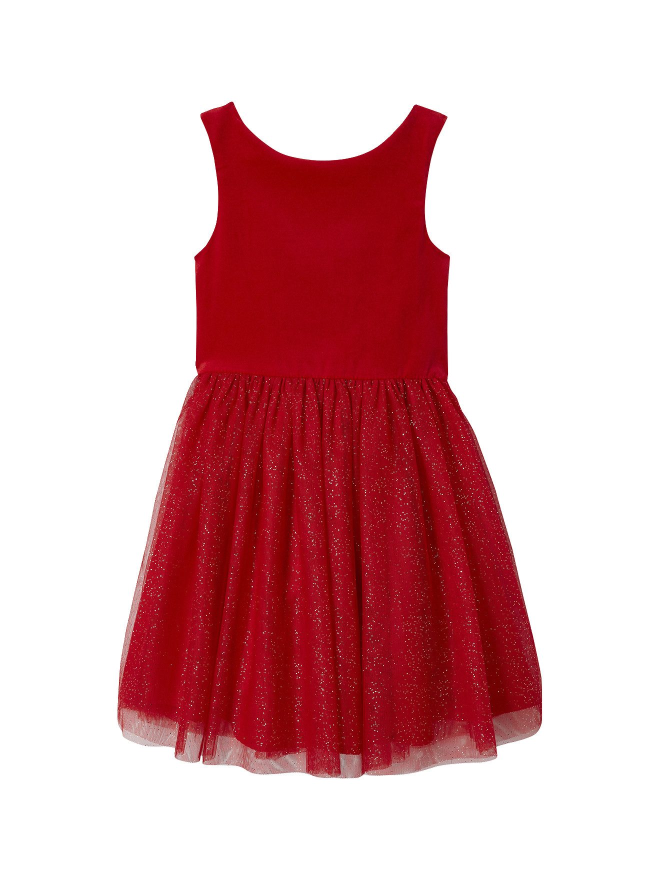 vertbaudet Minikleid Mädchen Weihnachtskleid aus Samt und Tüll