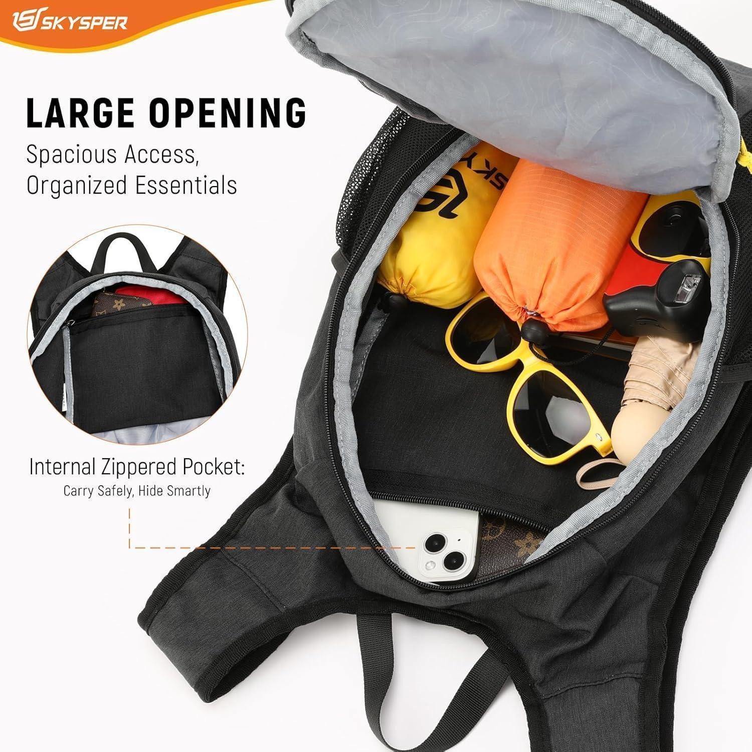 LuxusKollektion Tagesrucksack Rucksack Tagesrucksack Wanderrucksack Damen Herren 15L 20Liter Schwarz