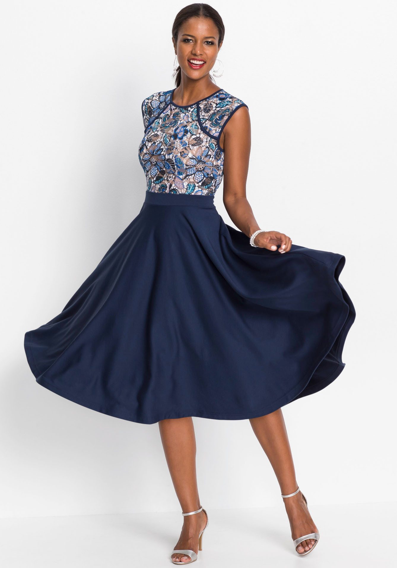 bonprix Midikleid für festliche Anlässe, aus Punto di Roma Material, ärmellos