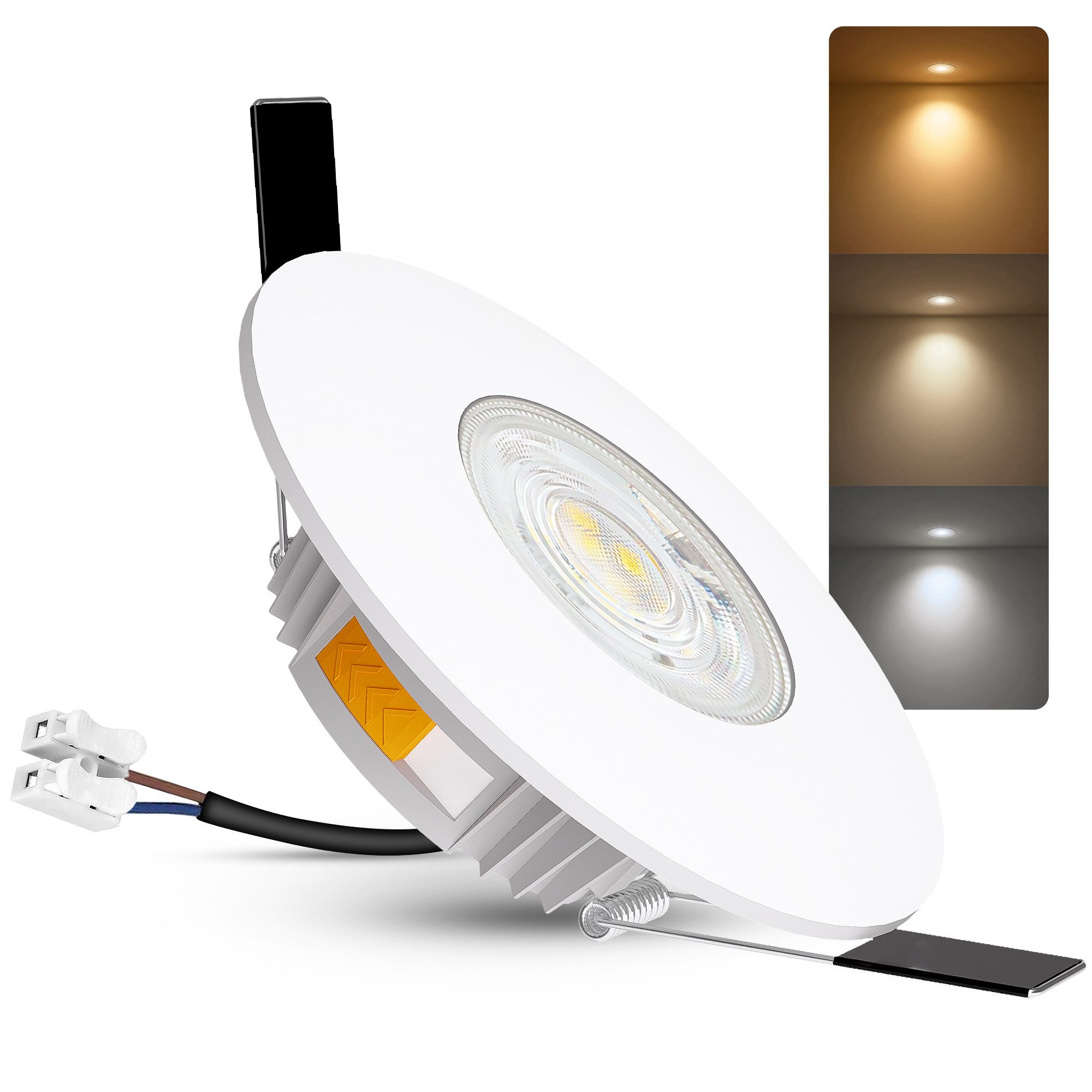 linovum LED Außen-Deckenleuchte CERBUS Einbauspot Bad IP65 einstellbare Lichtfarben warm neutral kalt, Neutralweiß, Warmweiß, Tageslichtweiß