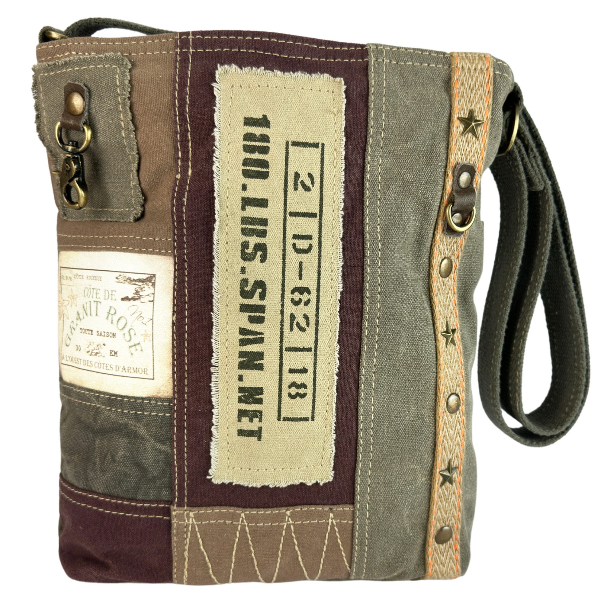 Umhängetasche Sunsa Vintage Umhängetasche. Patchwork Canvas Crossover Tasche
