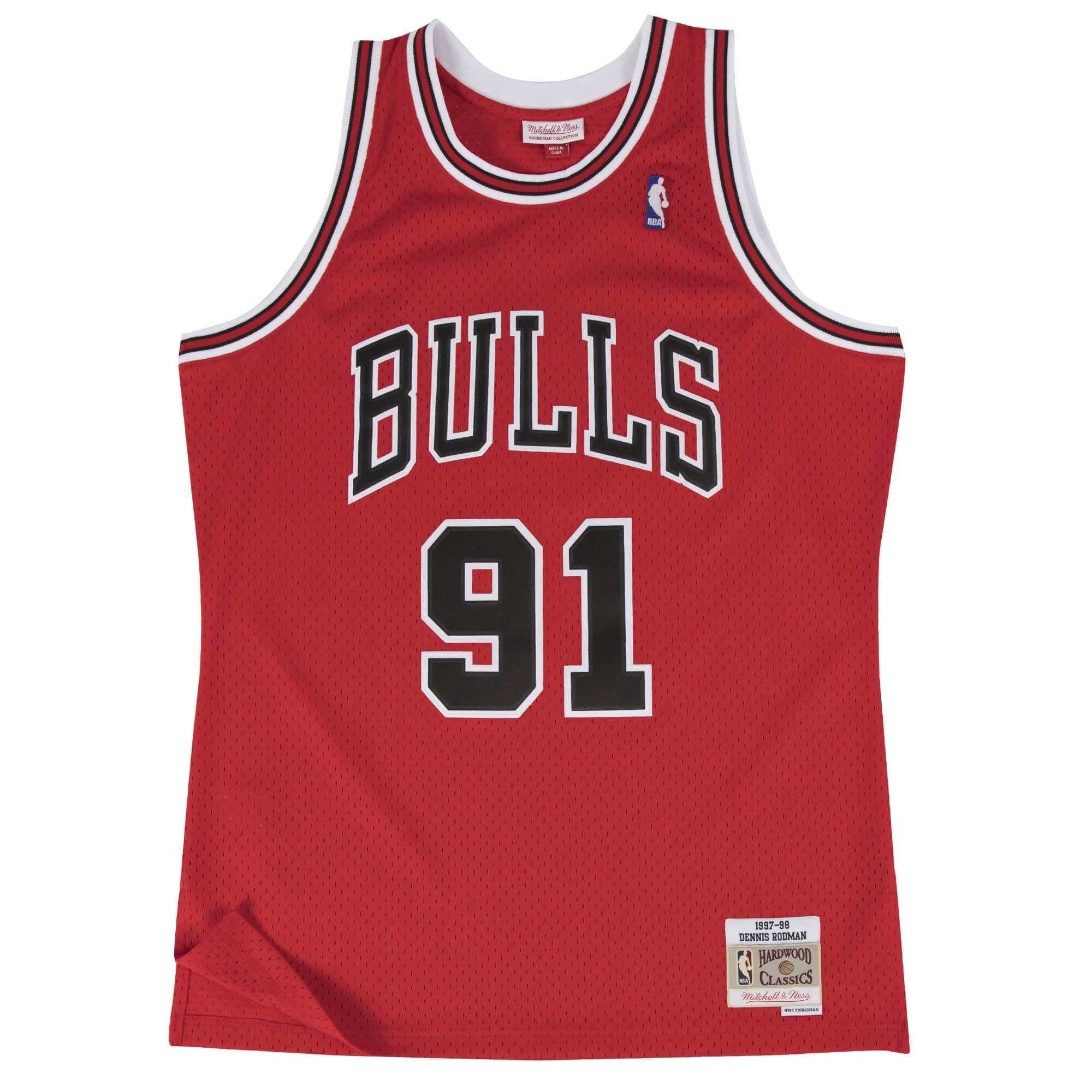 Mitchell & Ness Basketballtrikot HWC 1997-98 rot Bulls Chicago Dennis Rodman Road