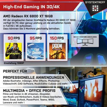 SYSTEMTREFF Gaming-PC-Komplettsystem (27", AMD Ryzen 7 5700X, Radeon RX 6800 XT, 32 GB RAM, 2000 GB HDD, 2000 GB SSD, Windows 11, WLAN)