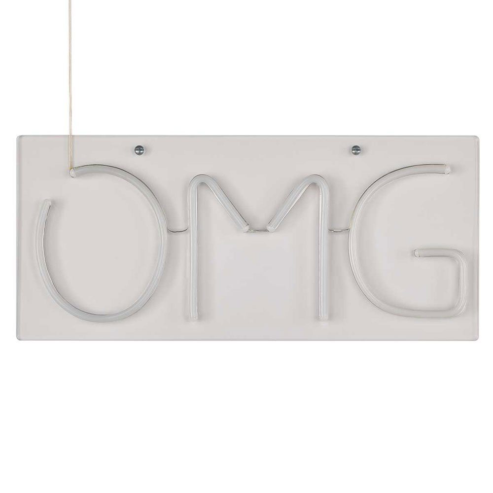 LED Deko Leuchte OMG Wand Lampe NEON-Schild Party Wohn Zimmer Beleuchtung USB 