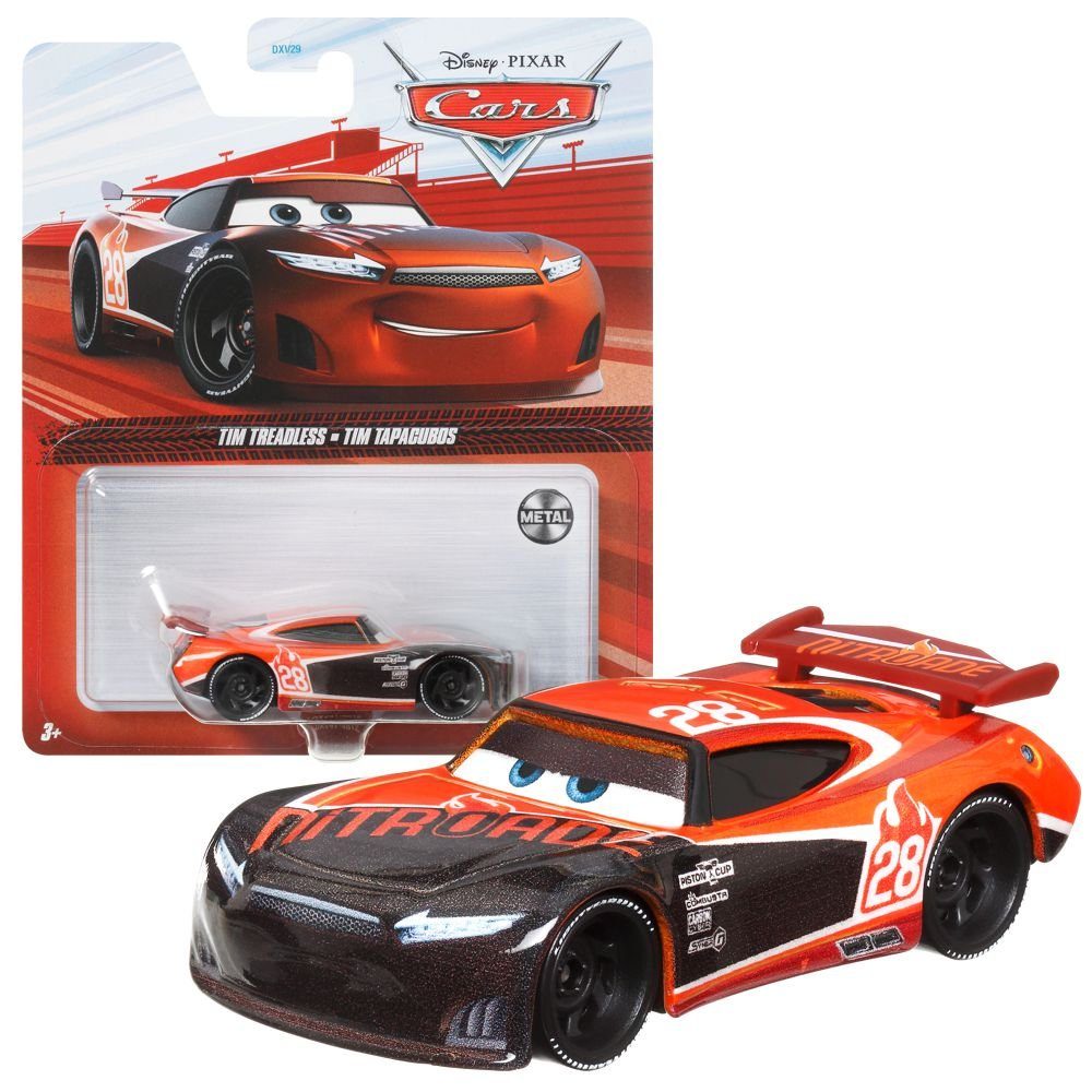 Disney Cars Spielzeug-Rennwagen Tim Treadless DXV41 Disney Cars Cast 1:55 Autos Mattel Fahrzeuge