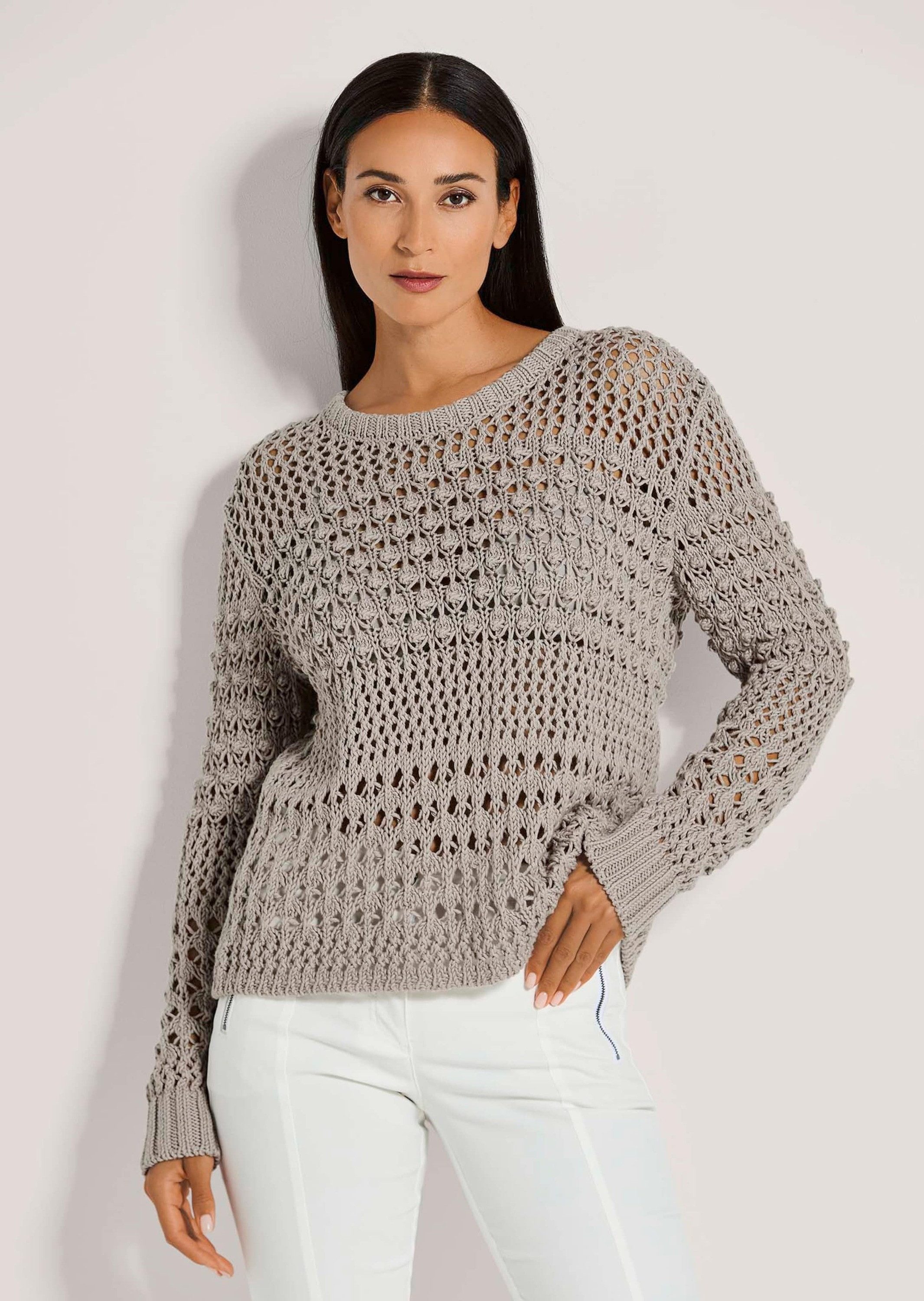 Strickpullover Pullover mit Ajour-Muster