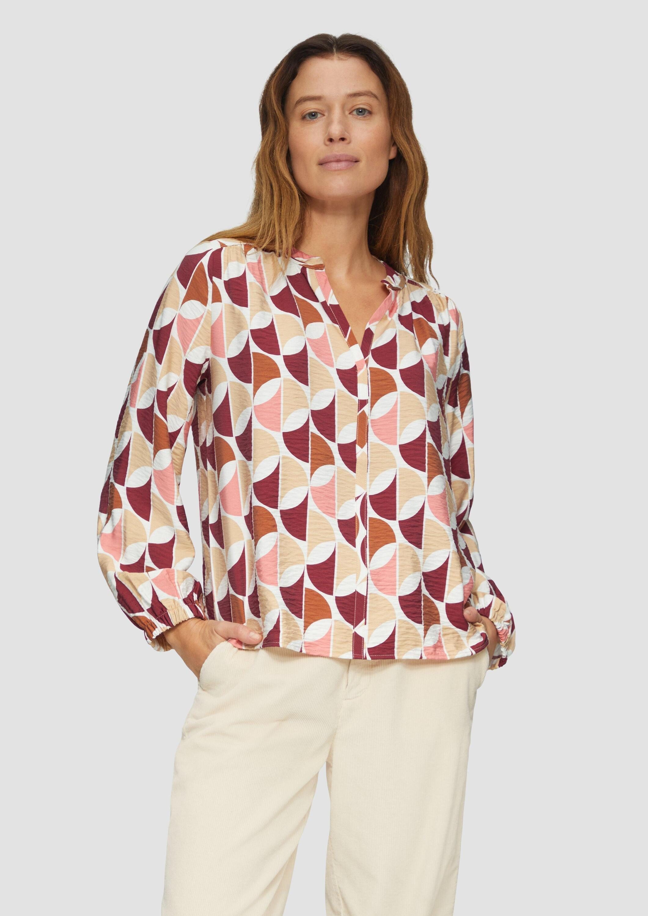 s.Oliver Langarmbluse Bluse Strukturierte Bluse aus günstig online kaufen