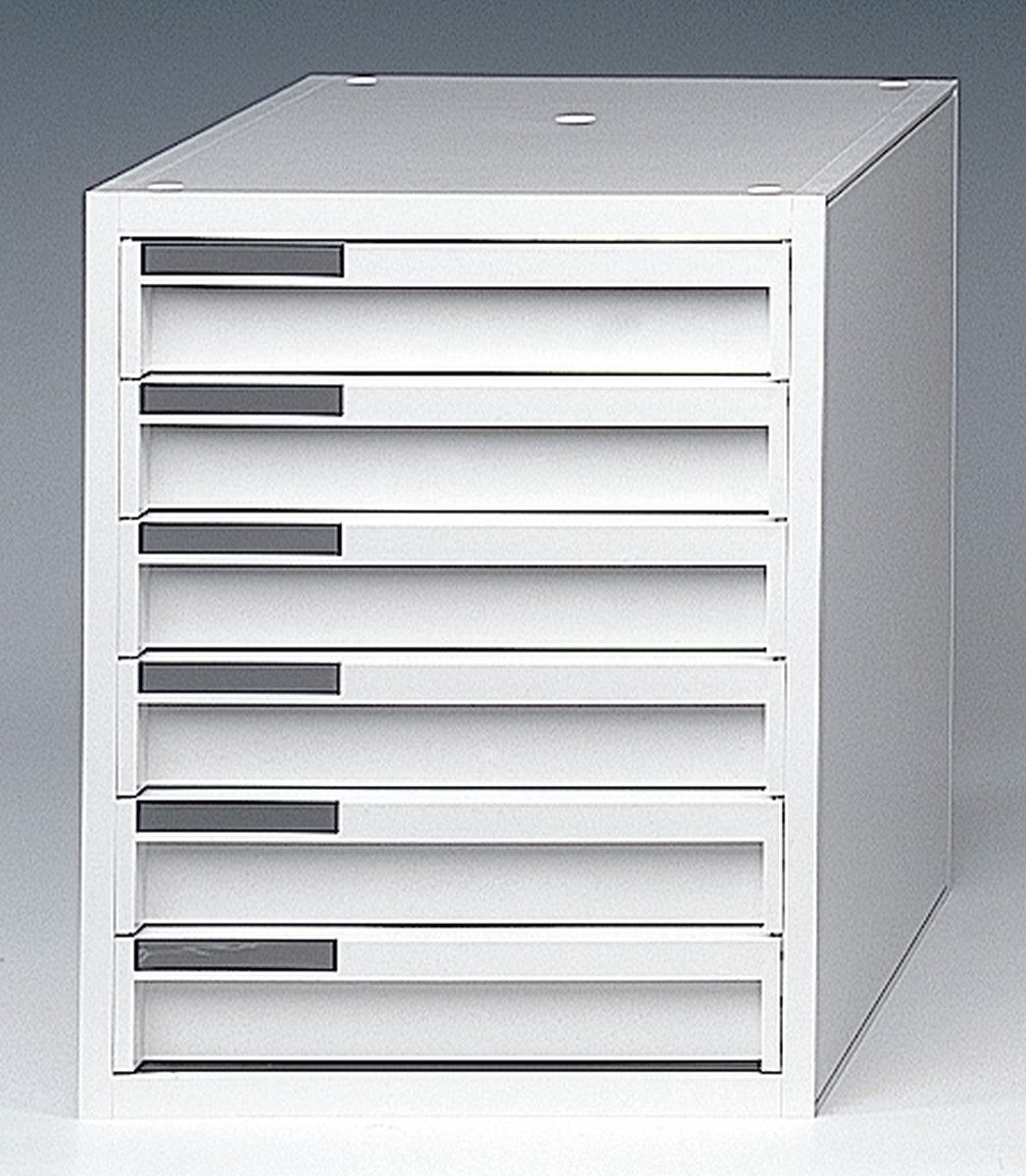 STYRO Organizer Schubladenbox styrokay 6 Schübe 45mm Front geschlossen weiß