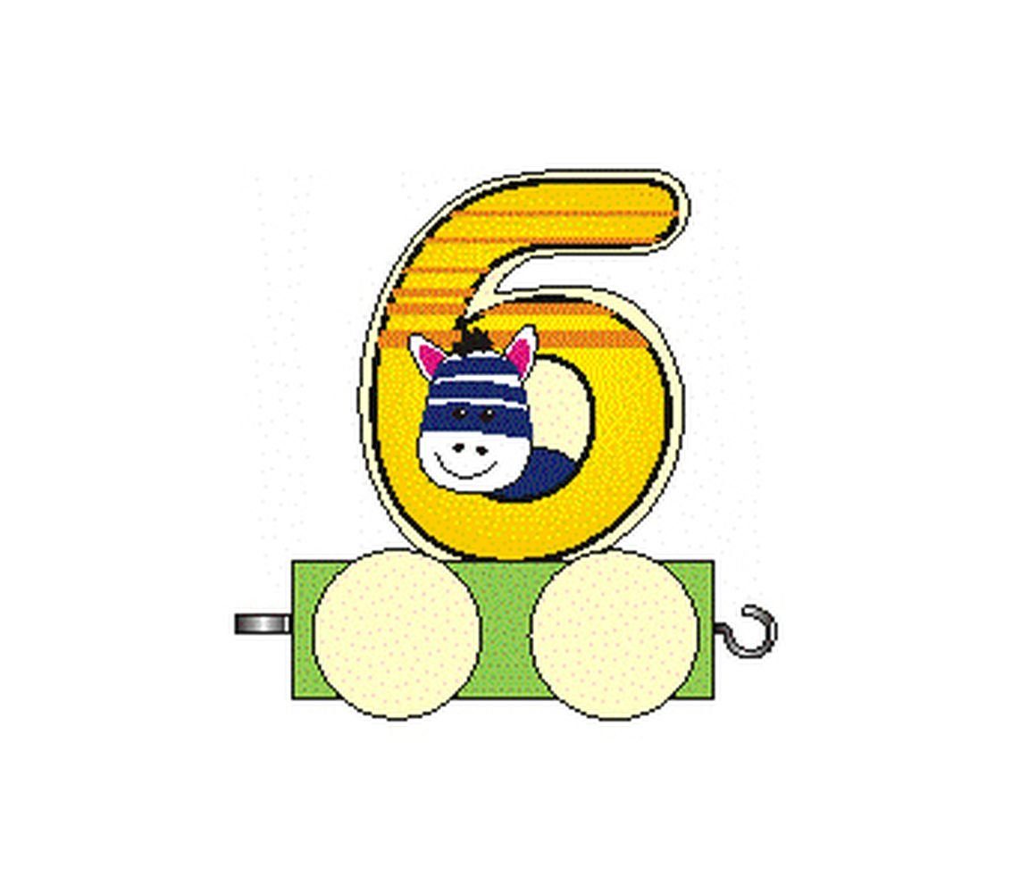 HESS SPIELZEUG Spielzeug-Auto Holzdekoration Zahlenzug Ziffer 6 BxLxH 50x30x70mm NEU