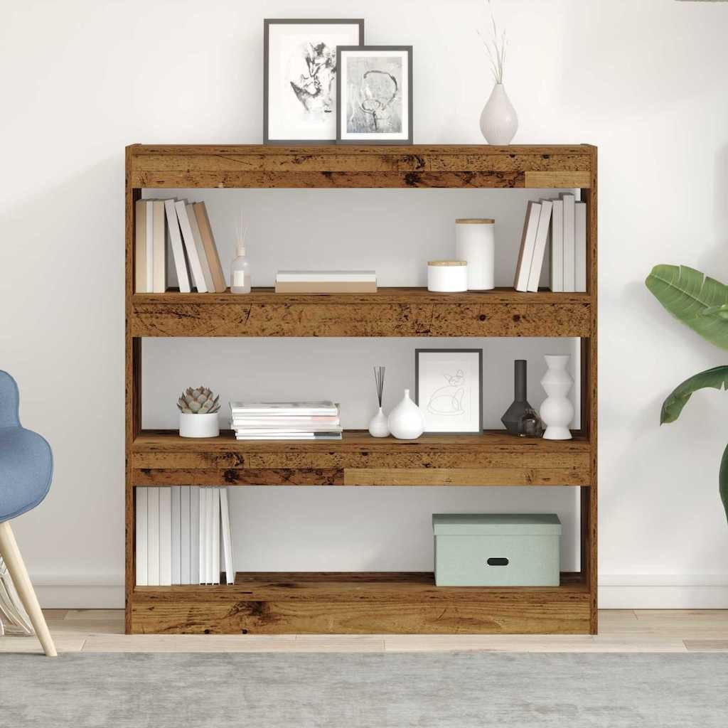 vidaXL Bücherregal Bücherregal 3 Ebenen 100 x 30 x 103 cm Holzwerkstoff Altholz, 1-tlg.