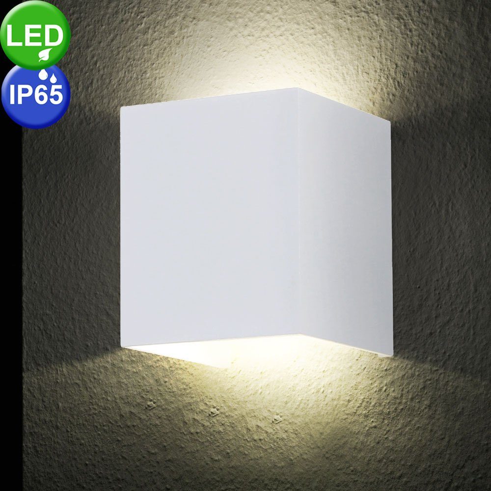 etc-shop fest LED-Leuchtmittel weiß Strahler LED Terrassenleuchten Up&Down Neutralweiß, verbaut, Außen-Wandleuchte, verstellbar Wandlampen
